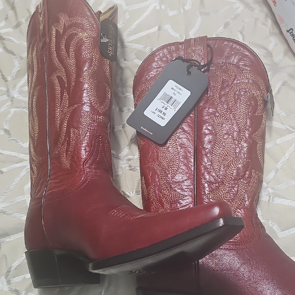 Shyanne Red Heeled Boots - Picture 6 of 6